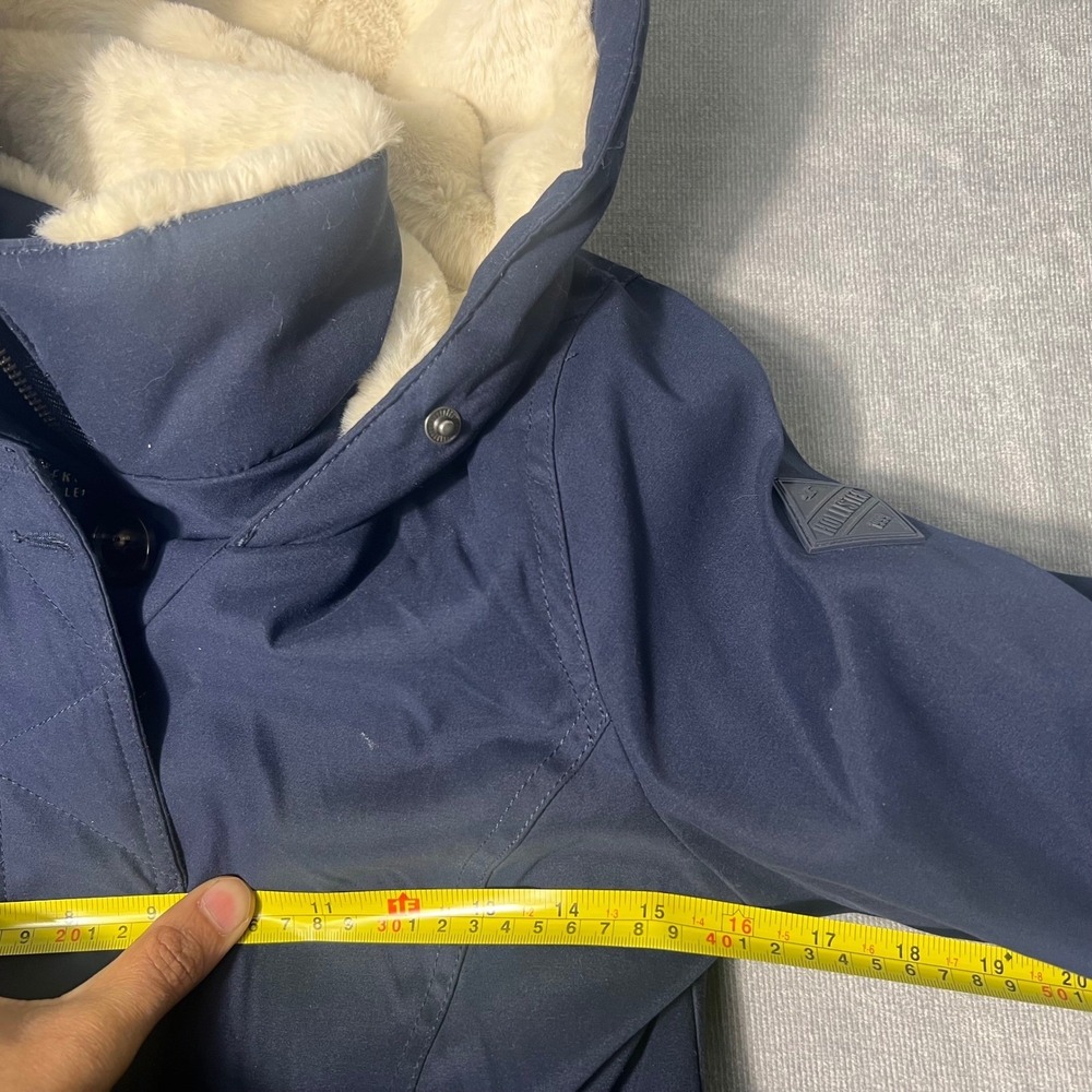 Hollister Heritage Collection‎ Navy Blue Faux Fur Lined Hooded Parka Jacket XS - Picture 5 of 6